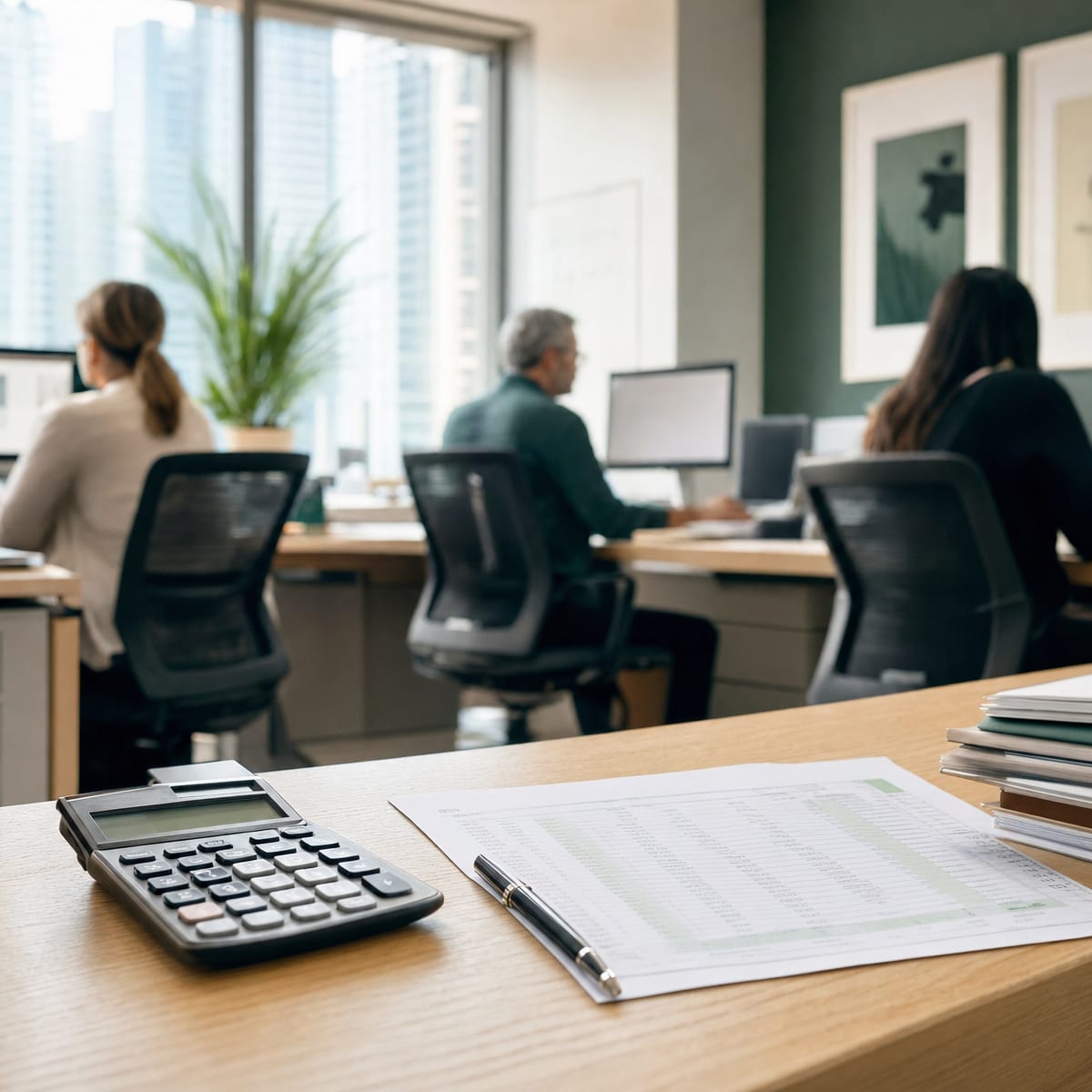 A small business owner reviewing their accounts