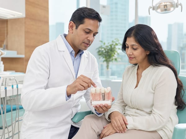 A dental implant consultation.