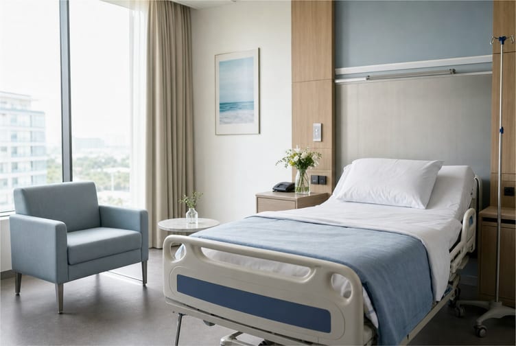 A quiet corridor inside 12D Hospital.