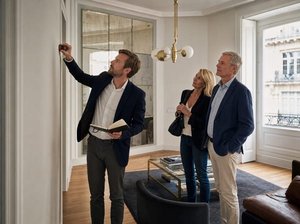 An agent assessing a property.