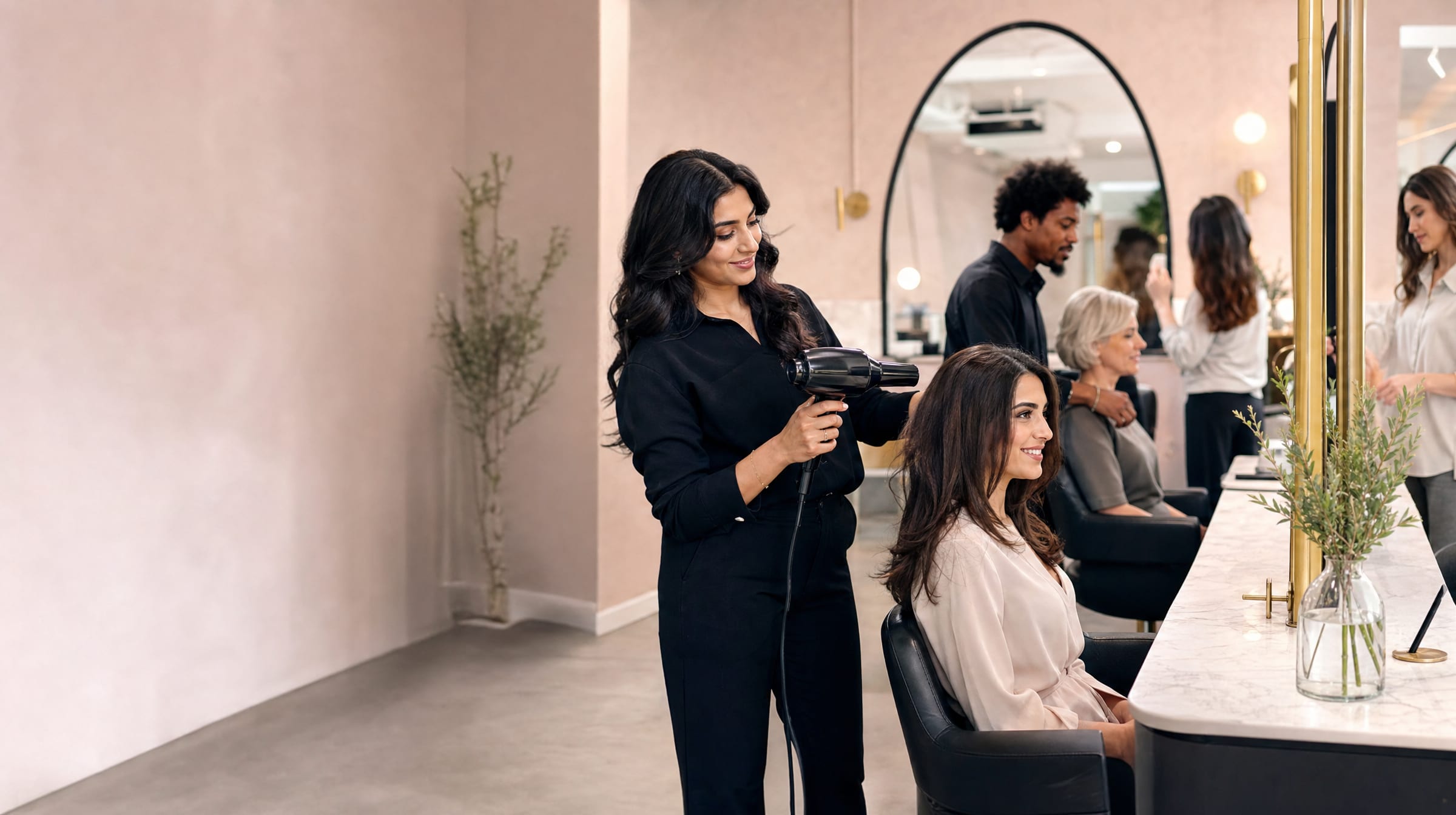 The 12D Salon interior in Demo City