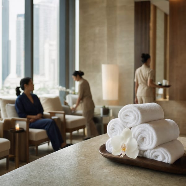 A quiet corner of the spa waiting area.