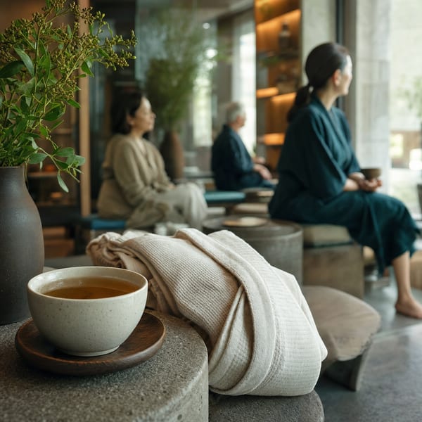 The spa's reception and waiting area.